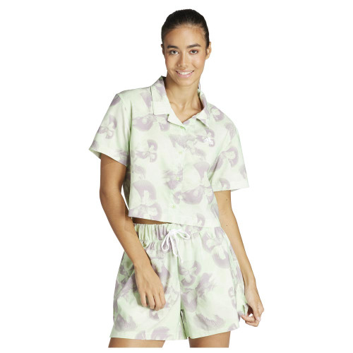 Adidas Γυναικείο πουκάμισο Floral Graphic Cropped Woven Shirt